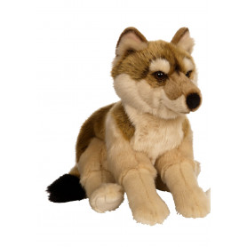 Loup allongé marron - 30 cm
