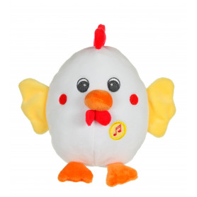Funny Eggs with sound 15 cm - white hen