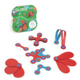 Itsy pack (rose/turquoise) Clixo - Jeu de construction magnétique, flexible, durable et imaginatif – 18 pièces - dès 4 ans