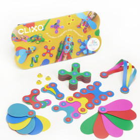 Rainbow pack Clixo - Jeu de construction magnétique, flexible, durable et imaginatif – 42 pièces – dès 4 ans