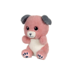 Peluche Chien « Cutydoos » rose poudré et gris – 13 cm