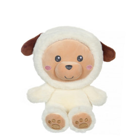 Peluche Chien "Hoody Pets" Crème - 14 cm