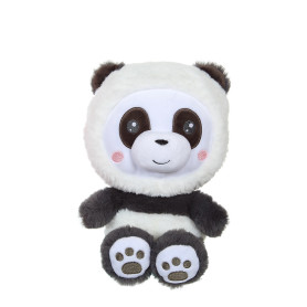 Peluche Panda "Hoody Pets" Gris Anthracite - 14 cm