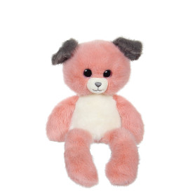 Peluche Chien "Leggies" Rose Poudré et Gris - 32 cm