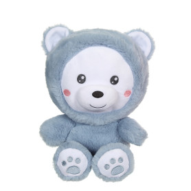 Peluche Ours "Hoody Pets" Bleu Jeans - 14 cm