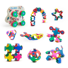 Tiny & Mighty Clixo - Magnetic, Flexible, Durable & Imaginative Construction Set - 9 pièces - From 4 years old